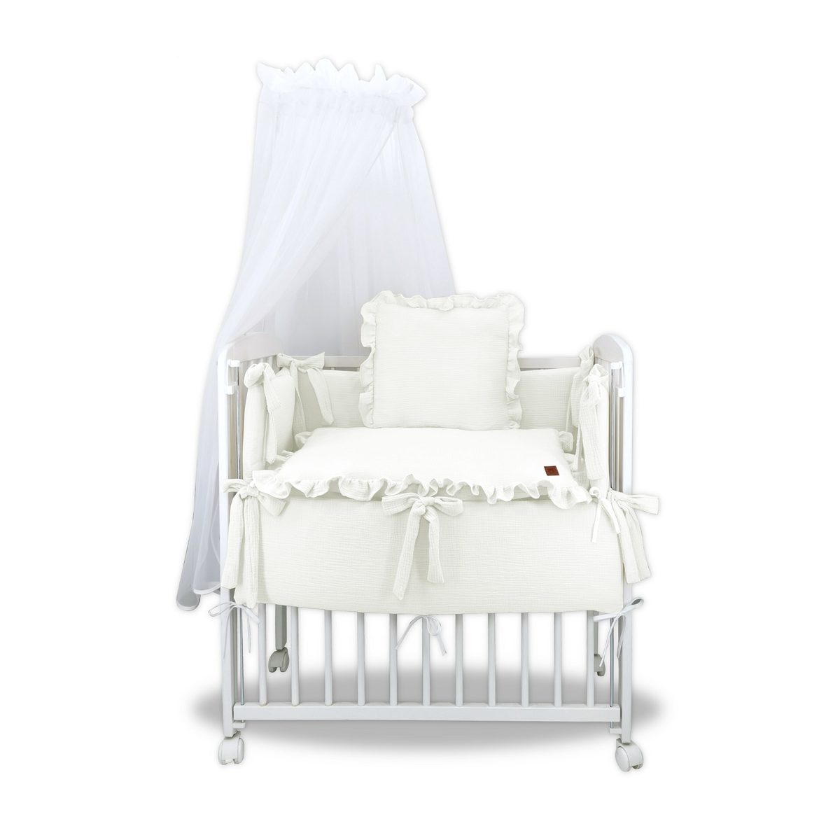 3in1 Beistellbett Baby Musselin Ecru