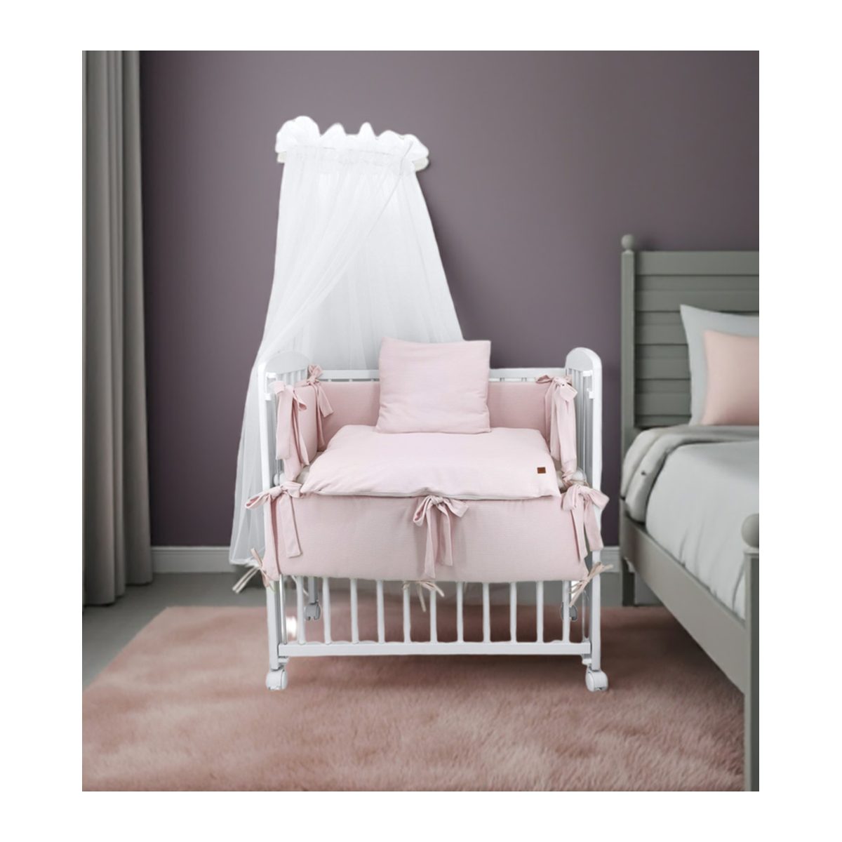 3in1 Beistellbett Babybett Sweater Soft Rosa