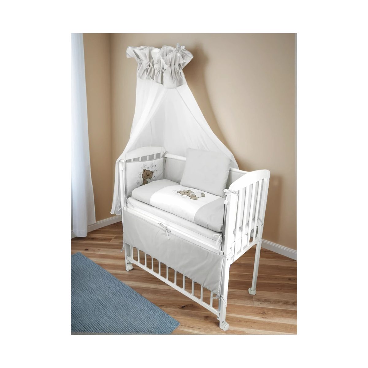 3in1 Beistellbett, weiß Boxspring Modell Knuddelbärchen