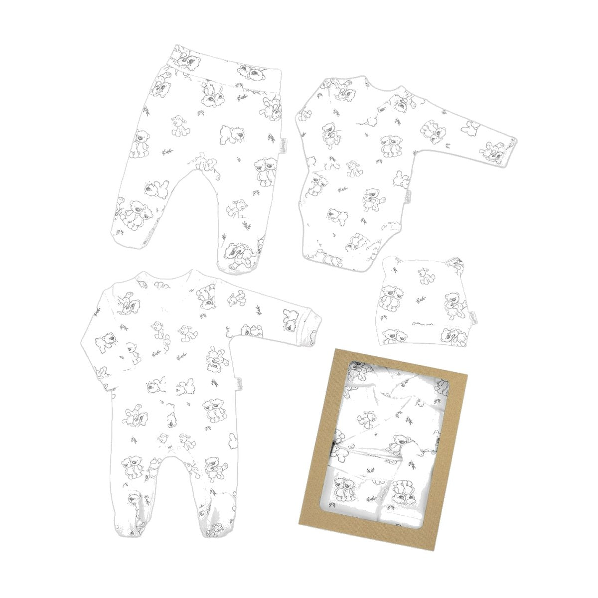 4-tlg. Frühchen-Set – Erstausstattung weiß (Gr. 48/52) - babyhafen.de