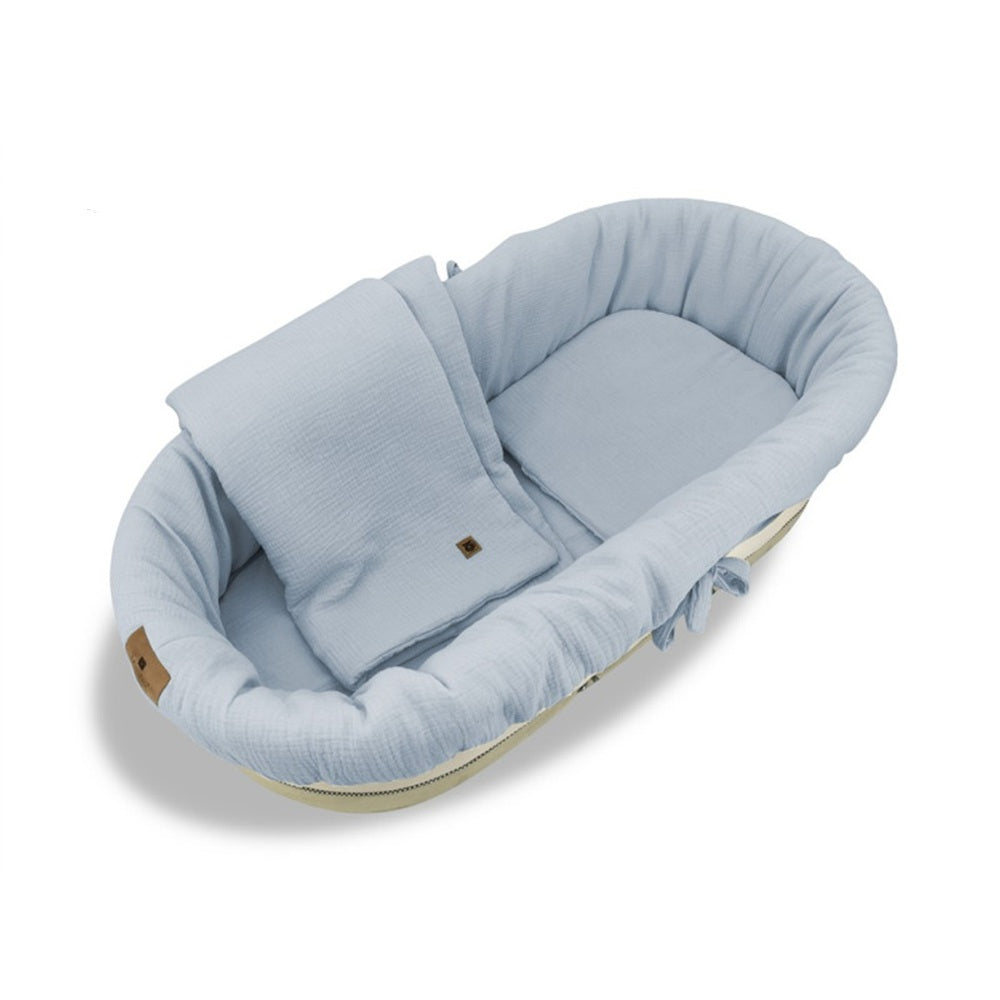 5-teiliges Set für den Kinderwagen aus Muslin-Baumwolle – Blau - babyhafen.de