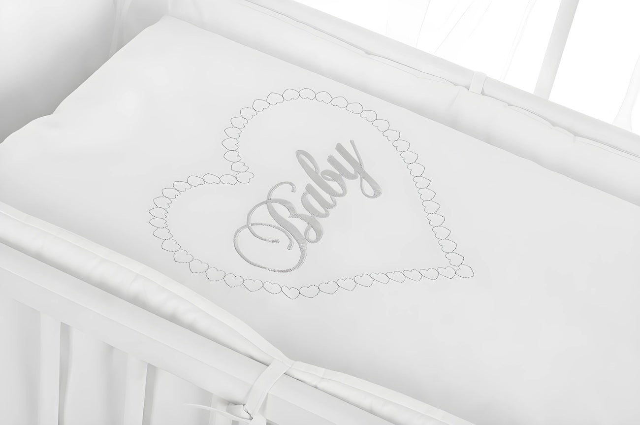 Beistellbett 90×40 Matratze, Rollen, BABY Himmel Schleifen - babyhafen.de