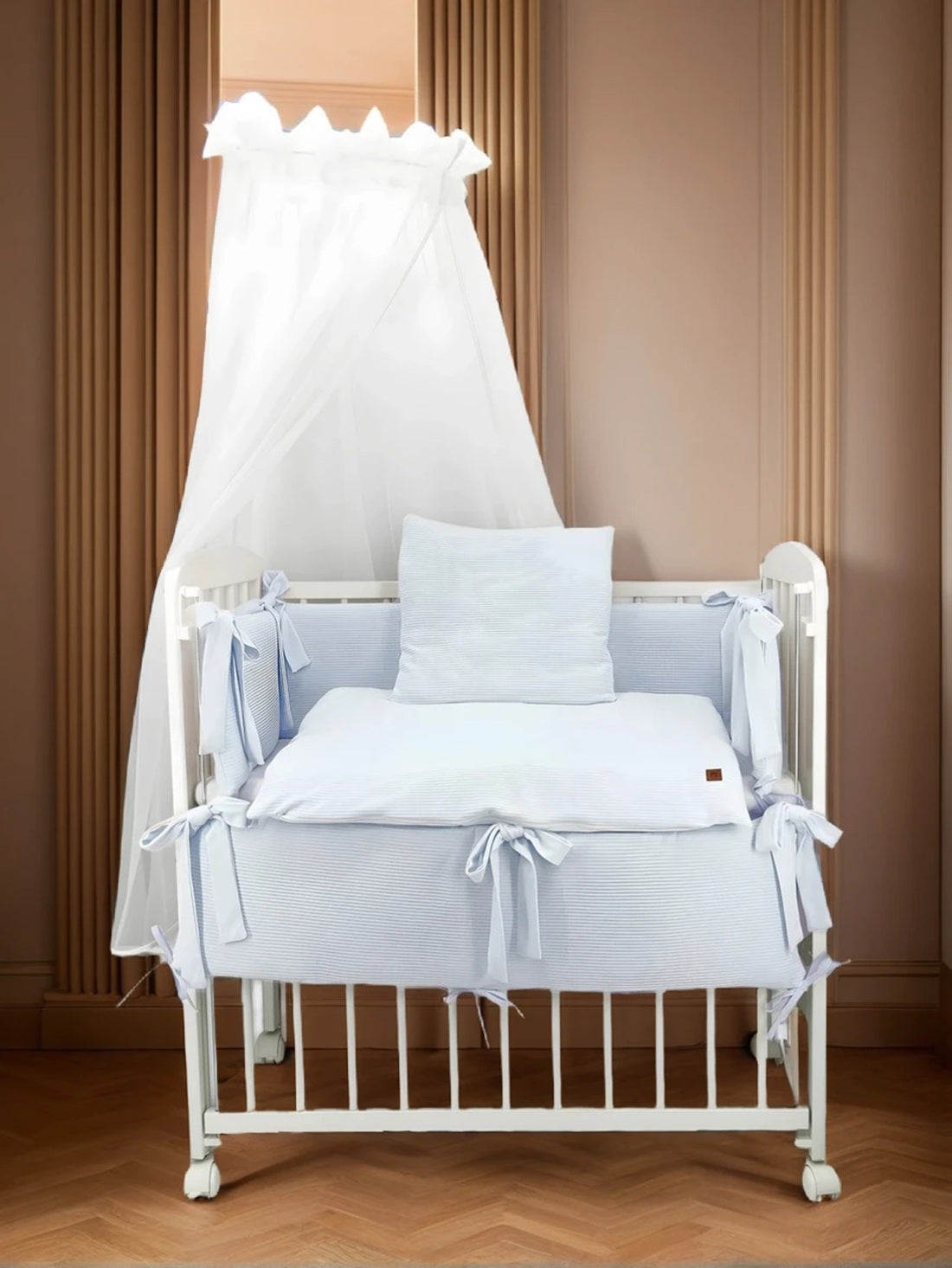Baby Beistellbett Babybett Sweater Soft Blau - babyhafen.de