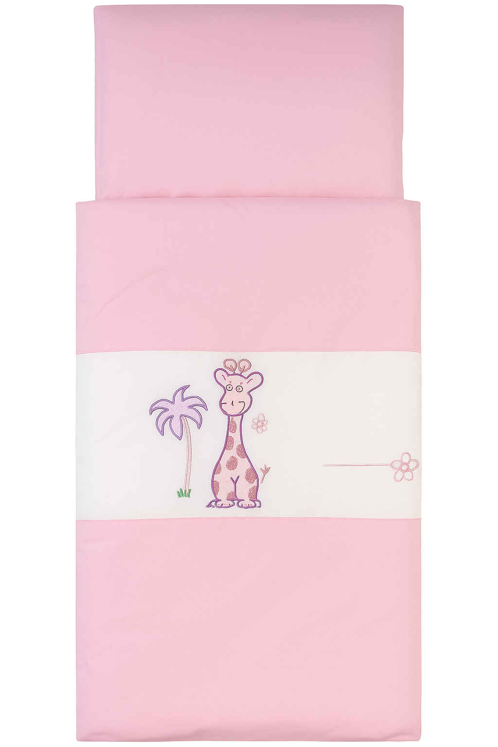 Baby Garnitur für Kinderwagen mit Stickerei Rosa - babyhafen.de