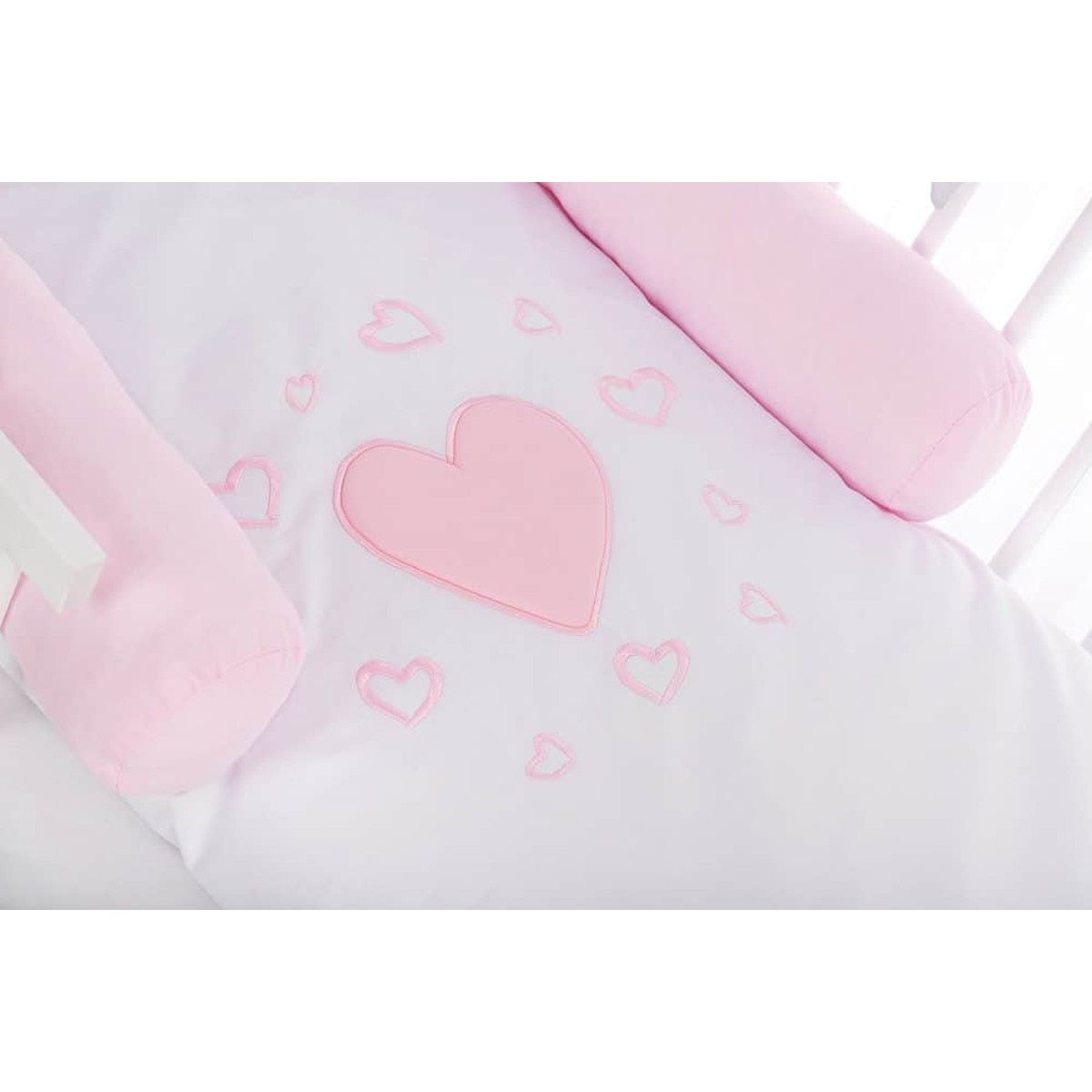 Romantische Babybett-Ausstattung in Rosa-Weiß für Mädchenzimmer