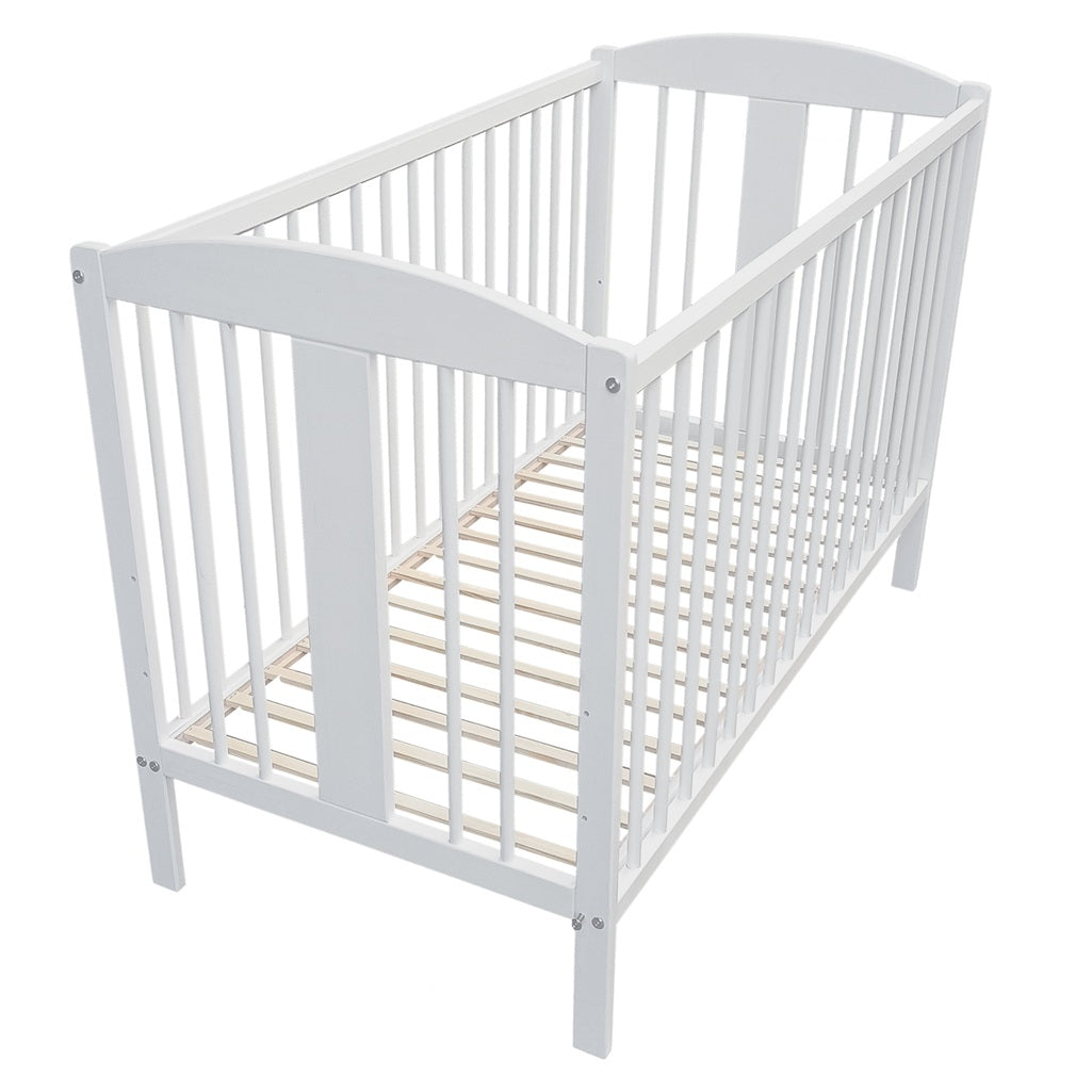 Babybett Sami mit verstellbarem Lattenrost in Weiß 60x120