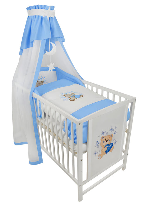 Babybett Komplettbett 60×120cm Schmetterlinge Blau - babyhafen.de