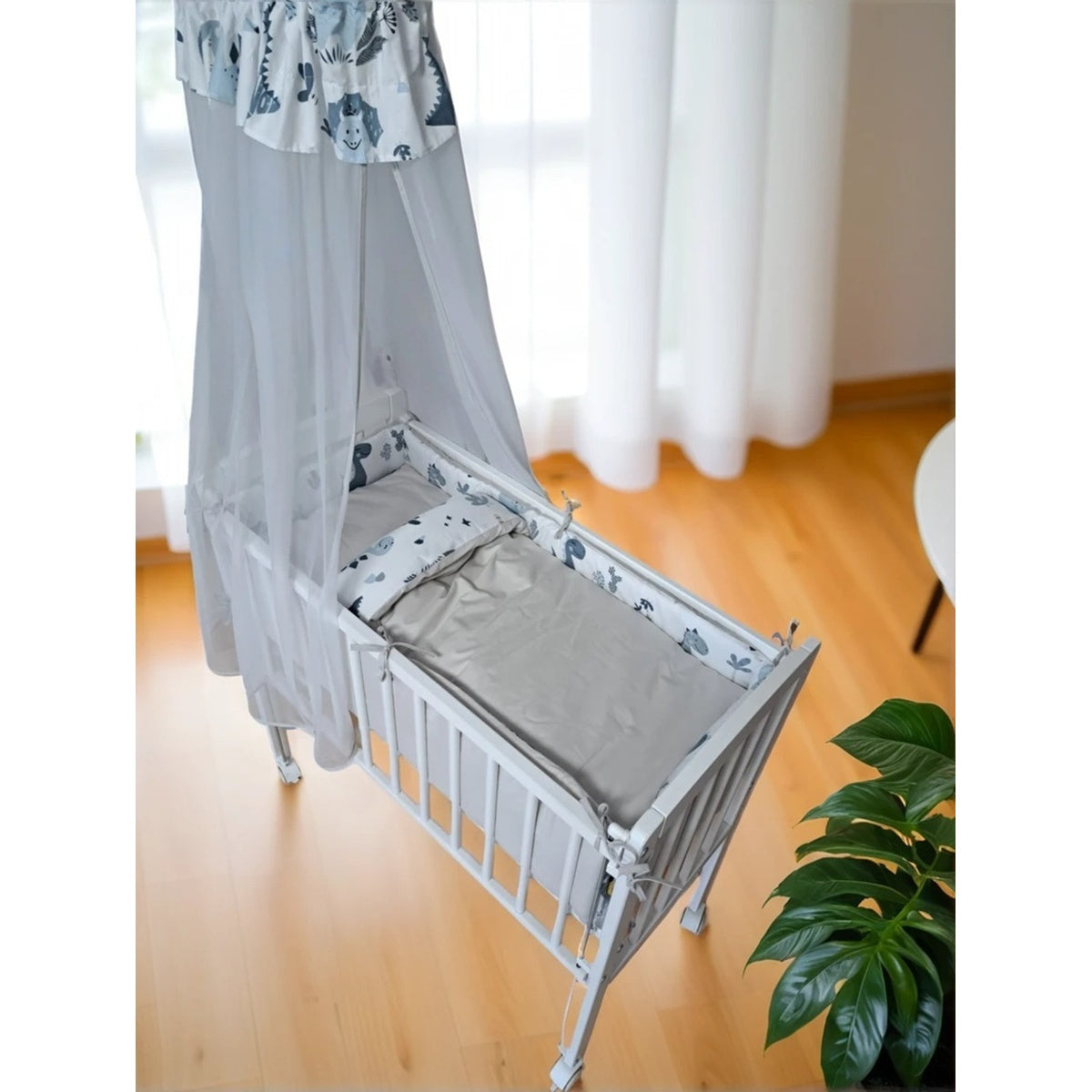 Babybettwäsche-Set für Beistellbett 40×90 – Dino Blau, 6-tlg. - babyhafen.de