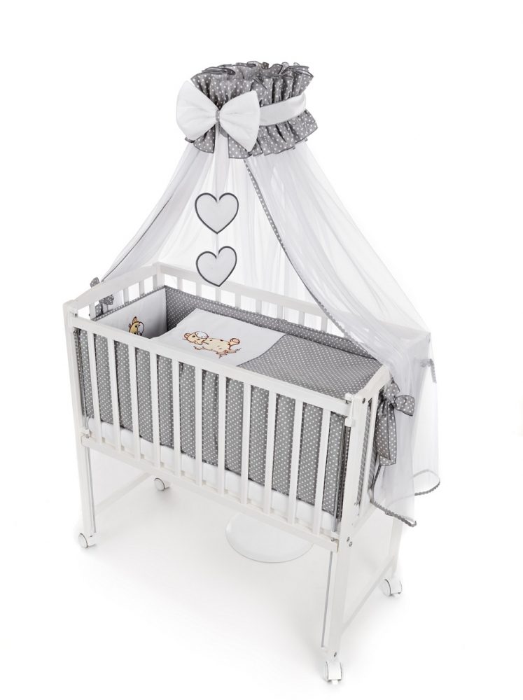 Babybettwäsche für Beistellbett Grau Giraffe - babyhafen.de
