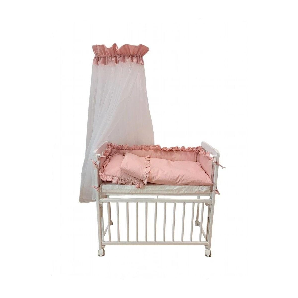 Babyhafen Beistellbett Set 90×40 cm Altrosa – mit Matratze & Zubehör - babyhafen.de