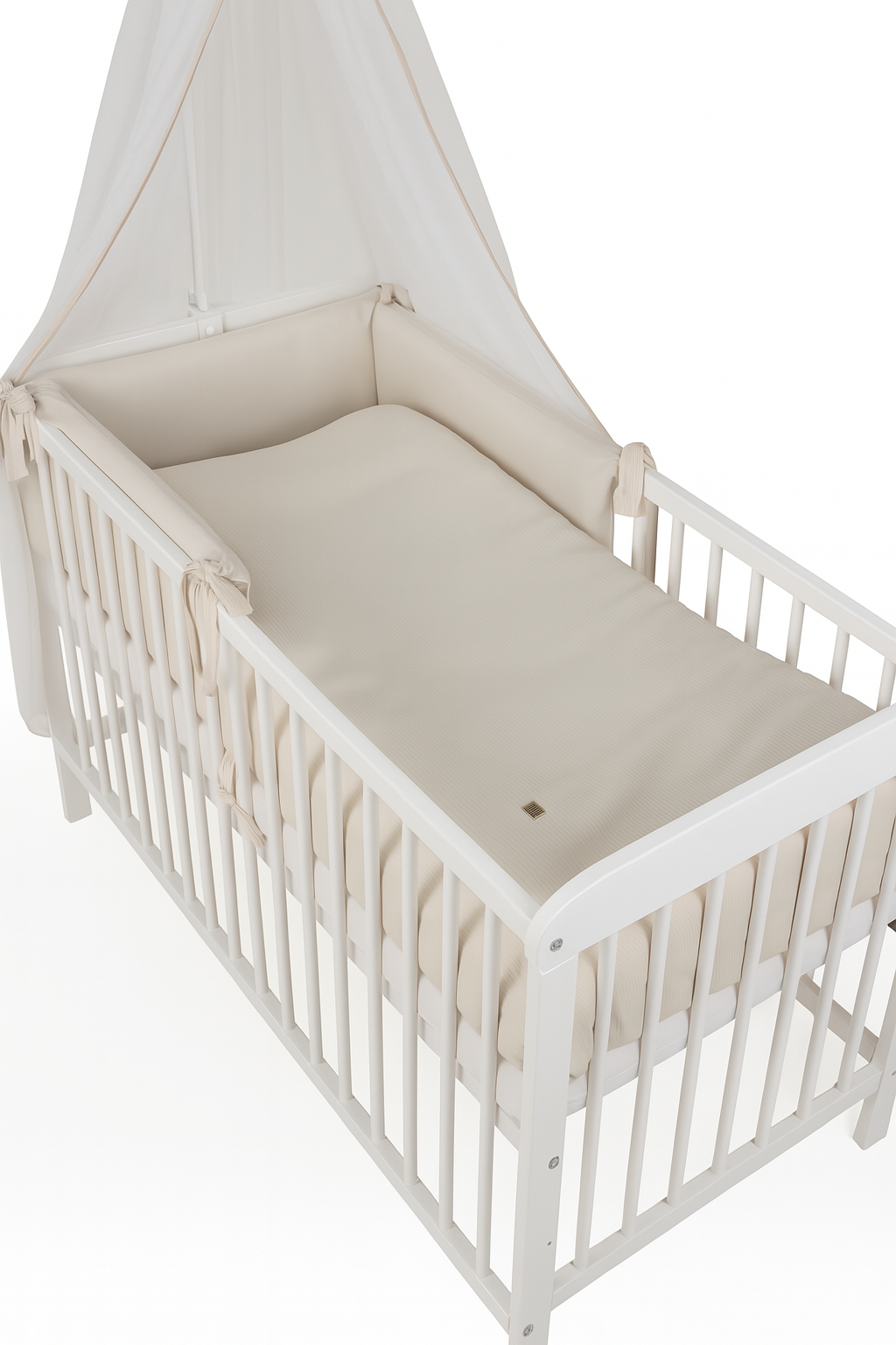 Komplett-Babybett 60x120 – Beige & Wende-Bettwäsche Interlock - babyhafen.de