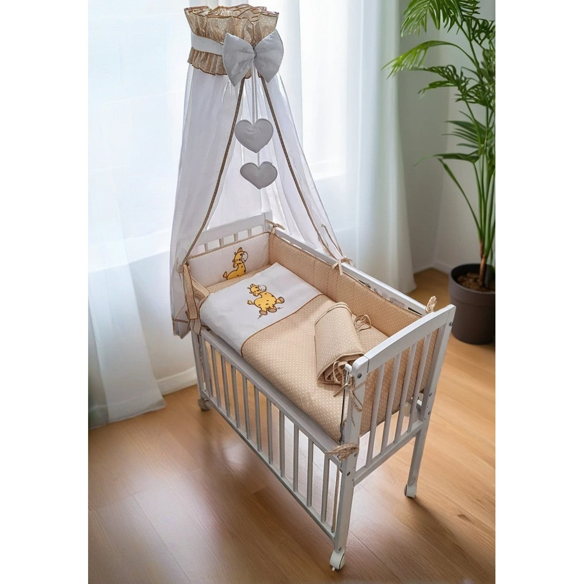8-piece baby bed side bed 90x40 giraffe