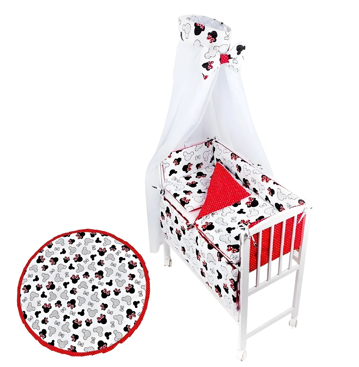 Beistellbett Baby Minnie Schleifen inkl. Krabbeldecke - babyhafen.de