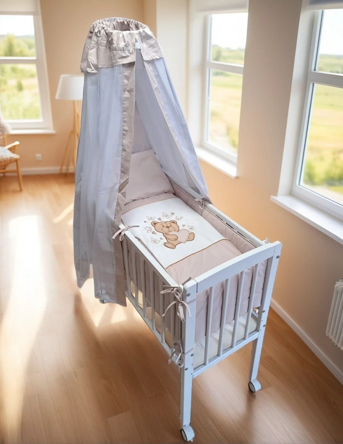 3in1 Beistellbett, weiß Boxspring Modell Knuddelbärchen - babyhafen.de