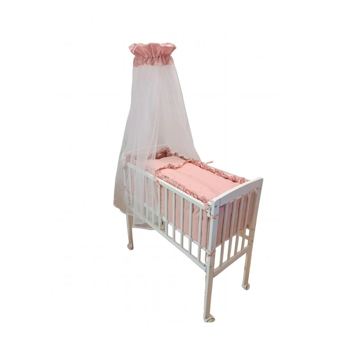 Babyhafen Beistellbett Set 90×40 cm Altrosa – mit Matratze & Zubehör - babyhafen.de