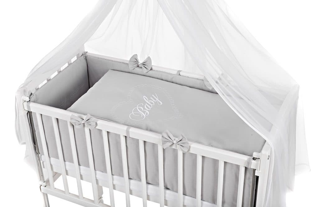 Baby Bettset mit Applikation HERZ für Beistellbett - babyhafen.de