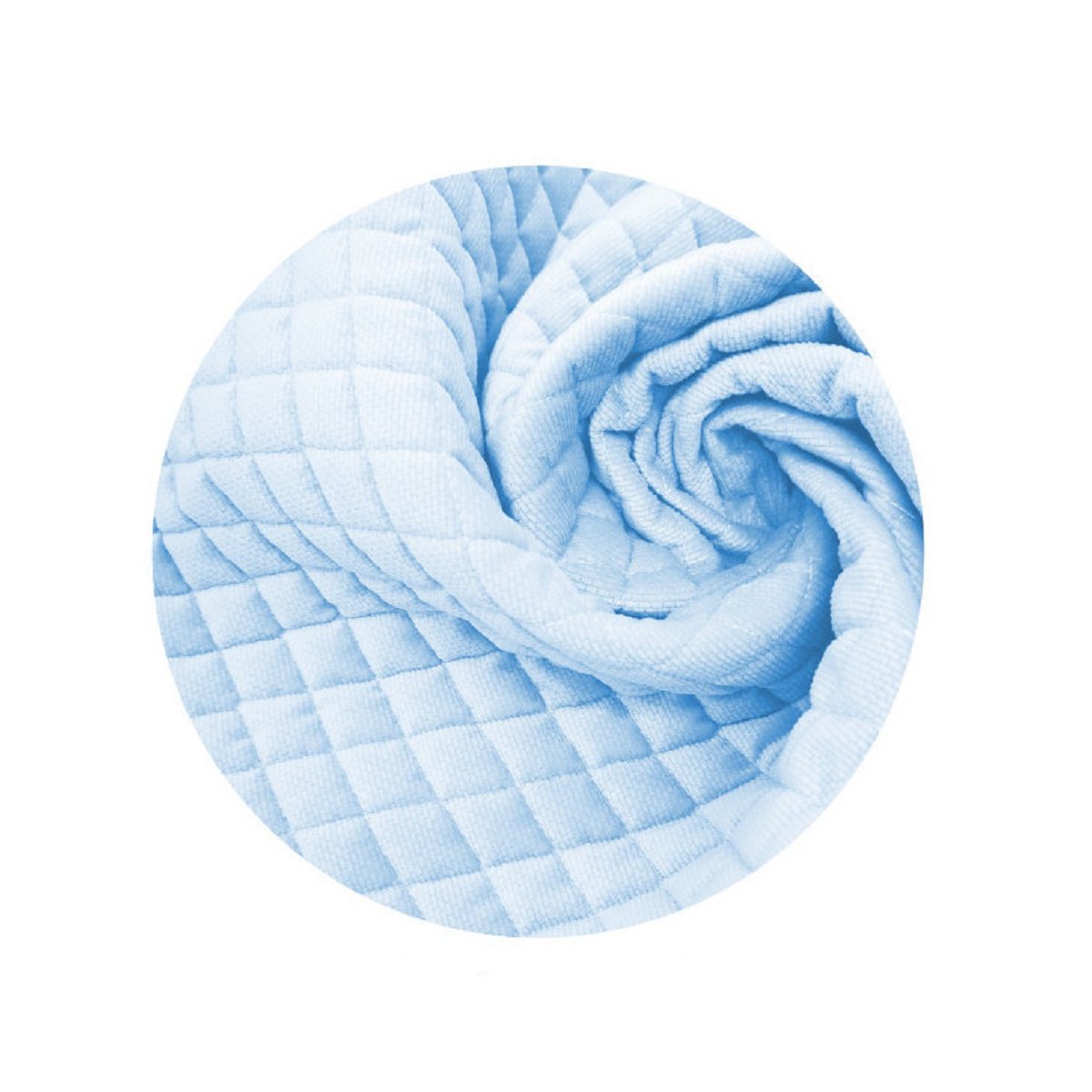 Detailansicht gesteppter Samt Stoff in Blau für Bettnestchen Babybett
