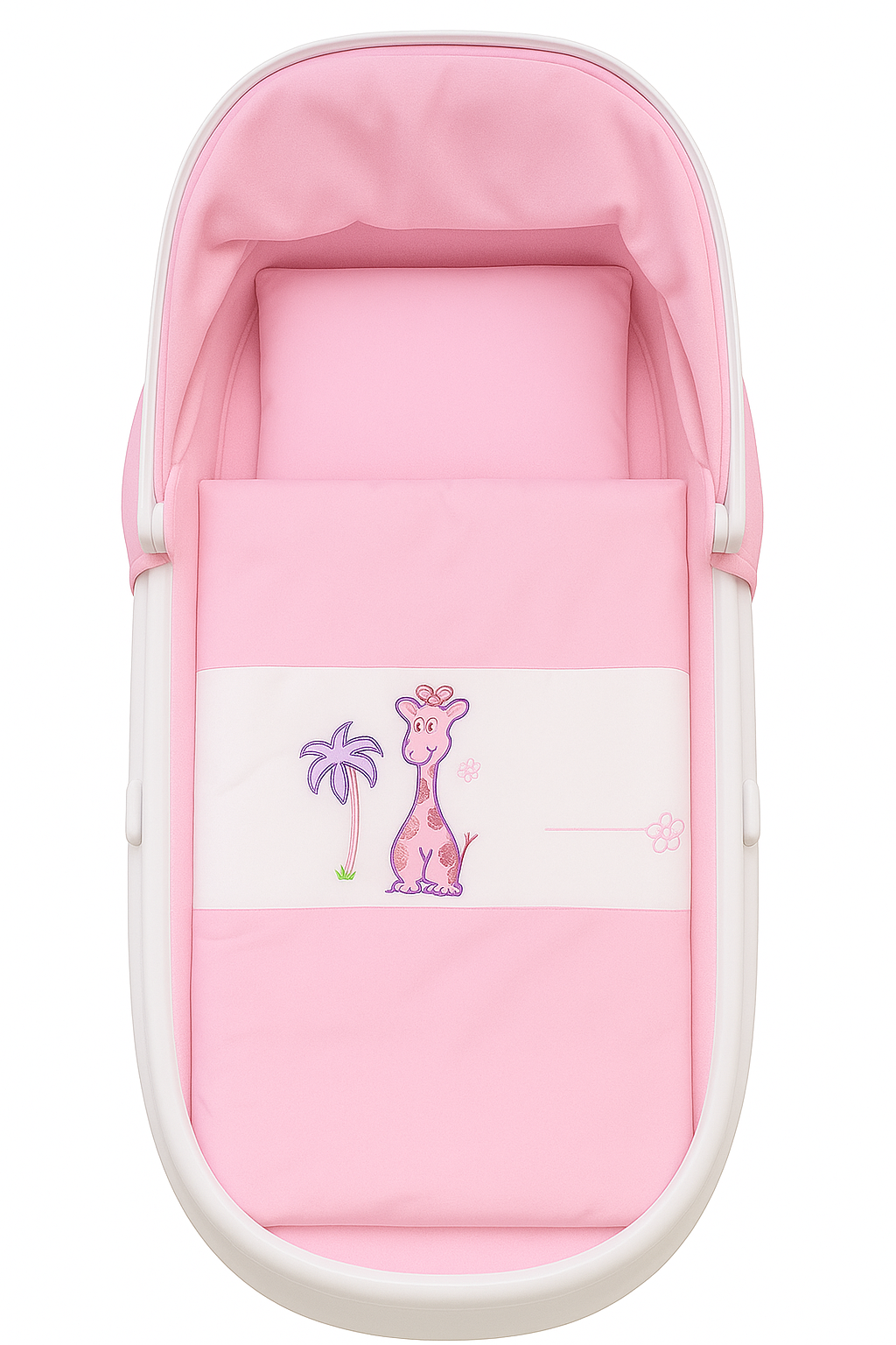 Baby Garnitur für Kinderwagen mit Stickerei Rosa - babyhafen.de