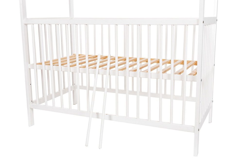 Hausbett 120x60 cm weiß Matratze Babybett - babyhafen.de