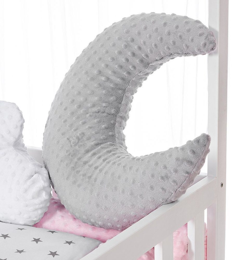 Kinder Mondkissen Minky Grau - babyhafen.de