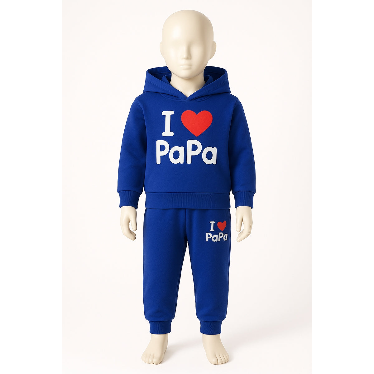 Babyhafen 2er-Set I Love Papa – blauer Babyanzug mit Kapuzenpullover