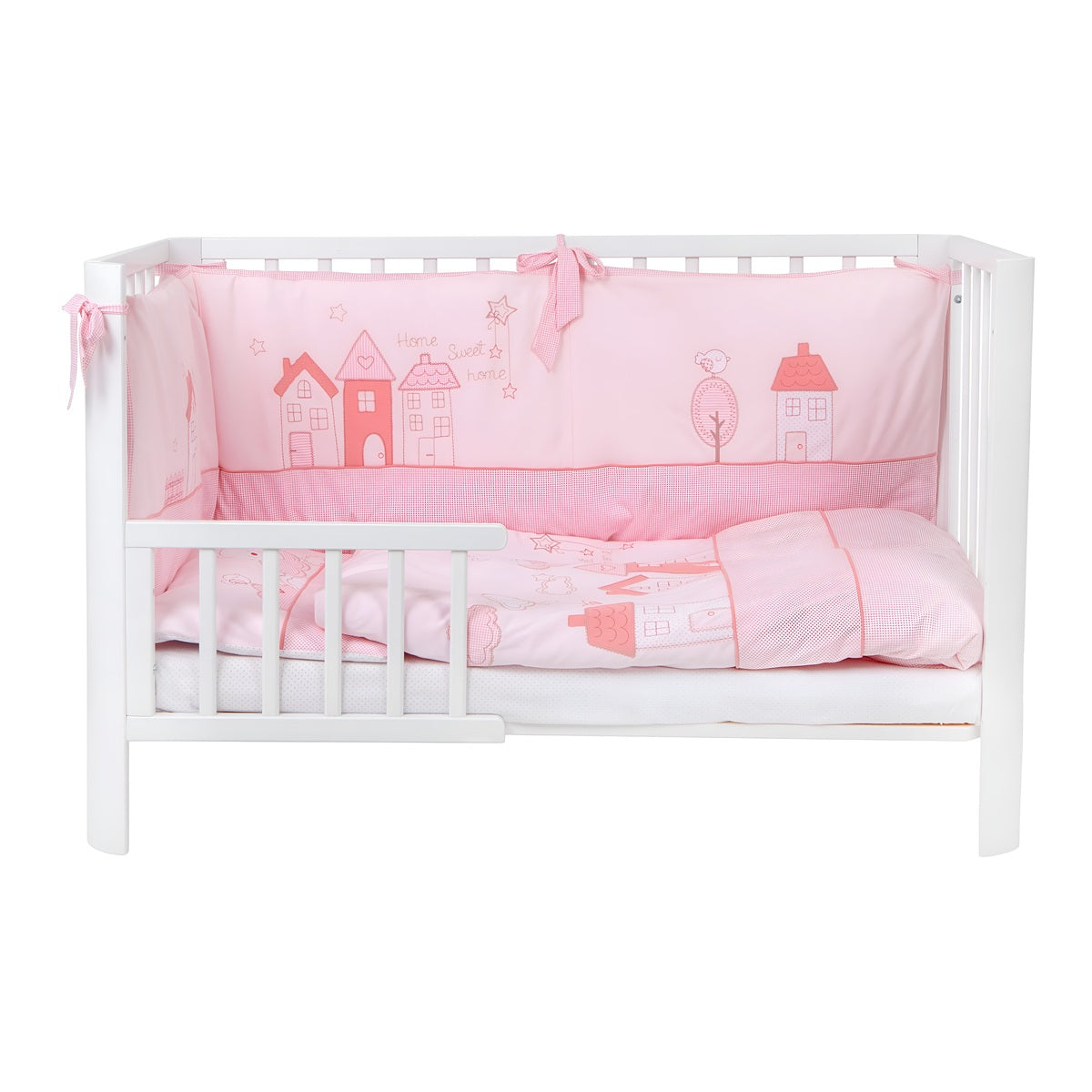 Kinderbett 60x120 Umbaubar, Bio Home-Sweet Rosa - babyhafen.de