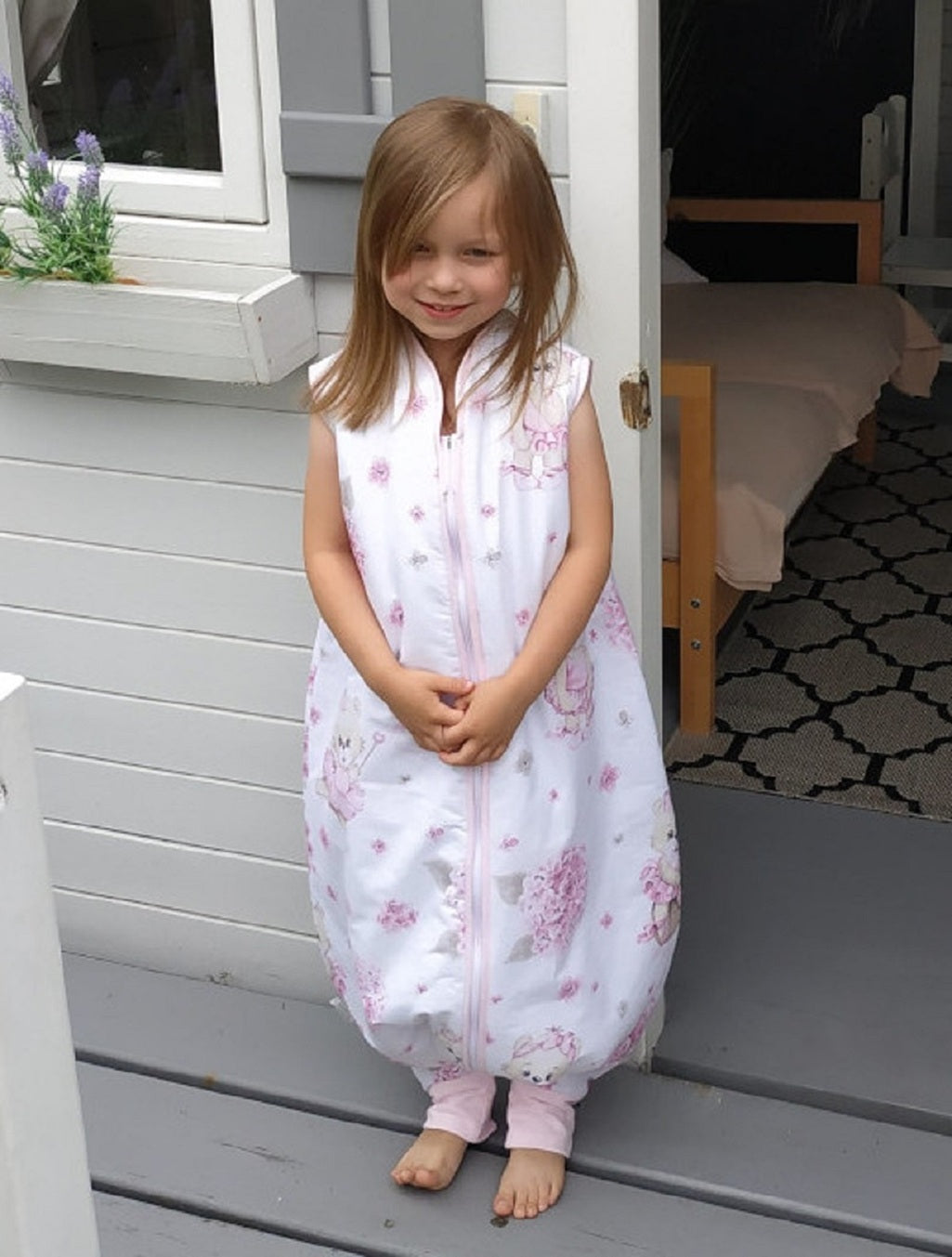 Sommer Kinderschlafsack mit Füßen Teddy-Ballerina – 0.5 TOG - babyhafen.de