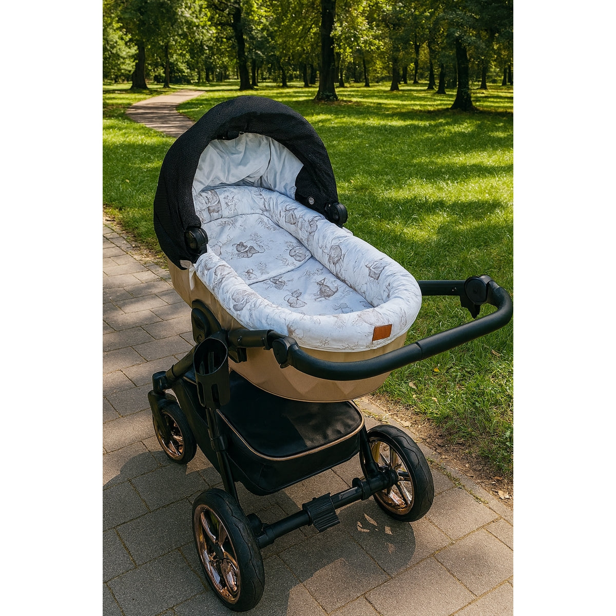 3-teiliges Kinderwagen-Set mit Naturmotiv – Babyhafen Wald Kollektion