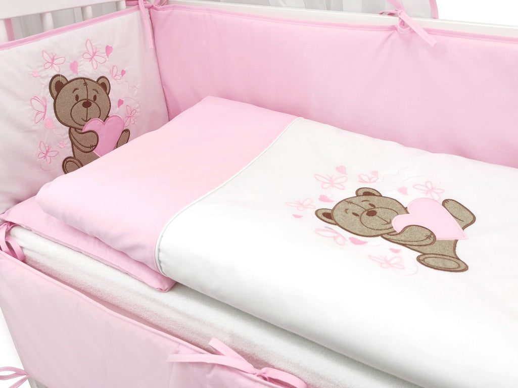 3in1 Beistellbett Knuddelbärchen Rosa mit Matratze & Bettwäsche - babyhafen.de