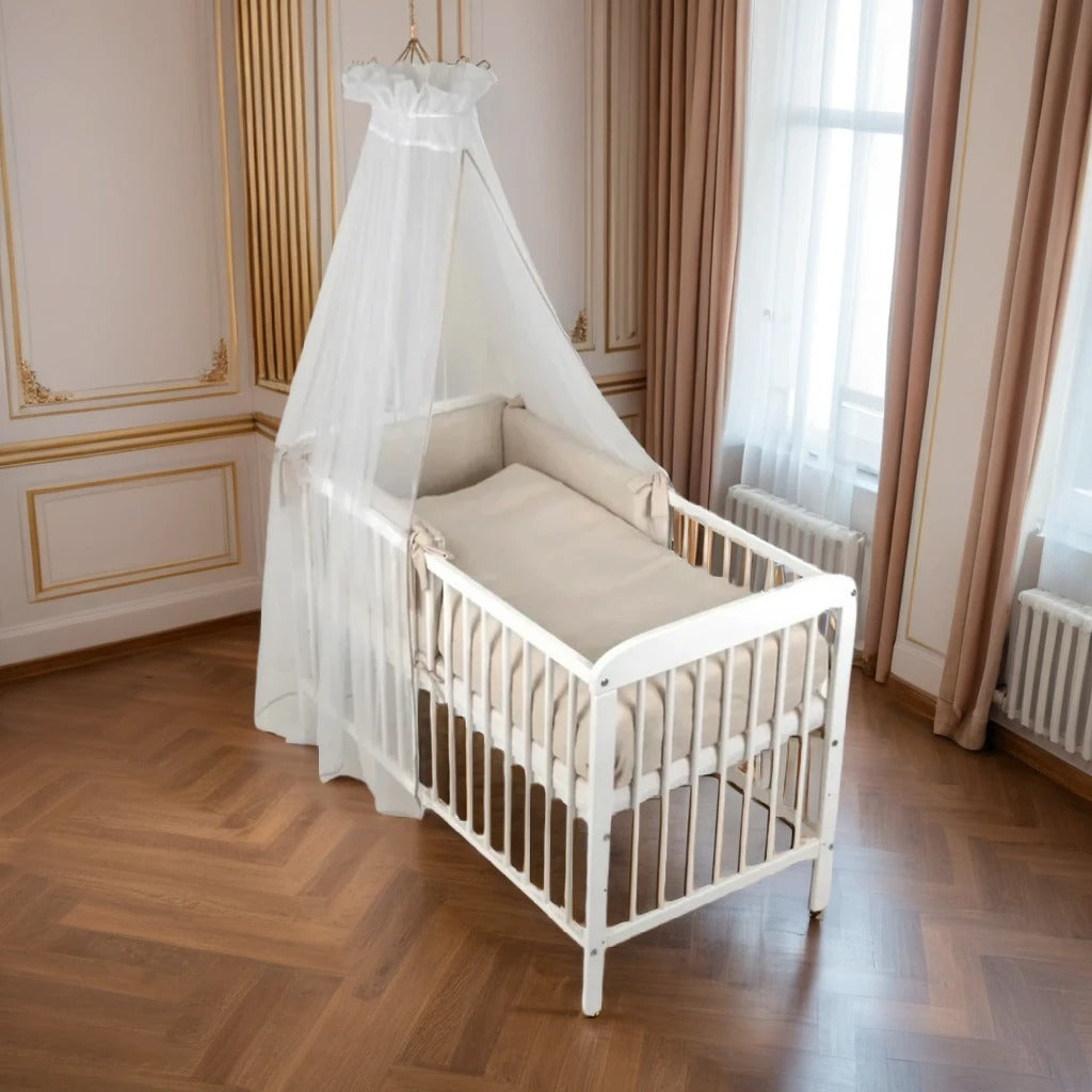 Komplett-Babybett 60x120 – Beige & Wende-Bettwäsche Interlock - babyhafen.de