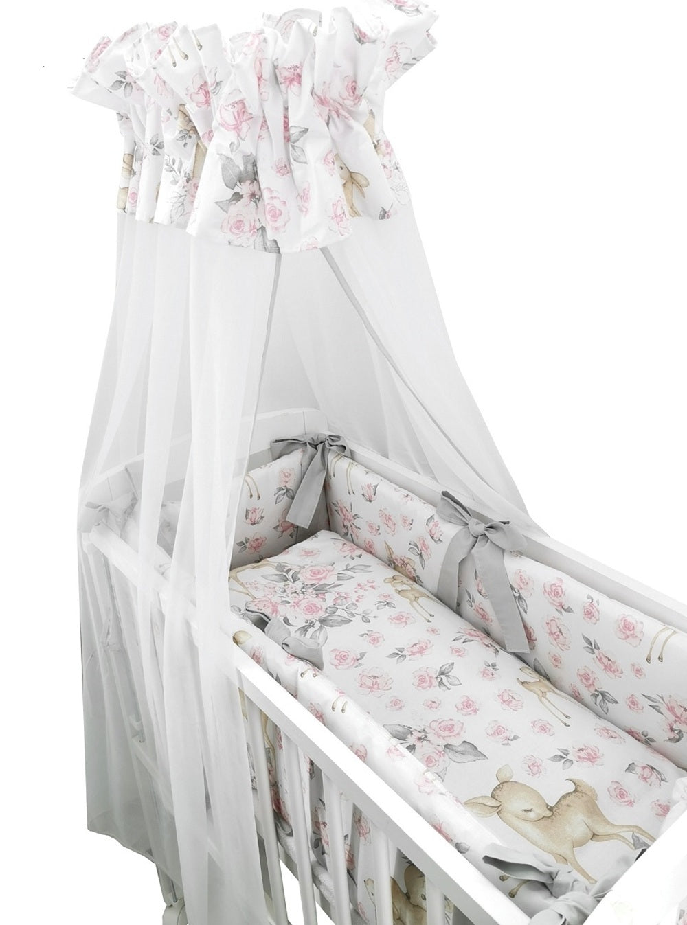 Beistellbett Baby 90x40 Komplettbett Rehe rosa - babyhafen.de