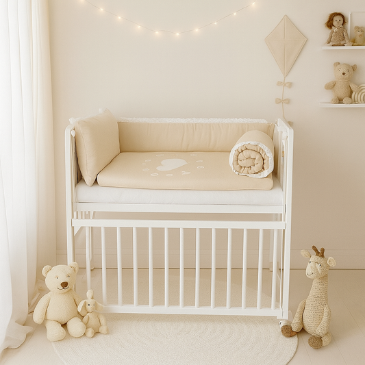 Massivholz Beistellbett Beige 90x40 cm – komfortabler Schlafplatz für Neugeborene