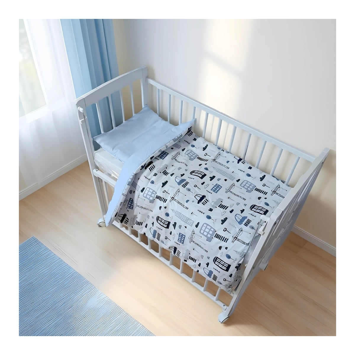 Mobiles Beistellbett Weiß inkl. Matratze & Bettwäsche – viele Varianten - babyhafen.de