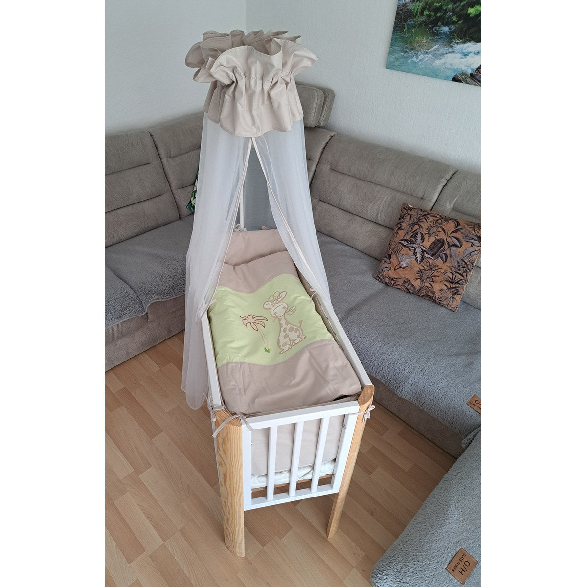 Beistellbett höhenverstellbar mit Himmelset Giraffe