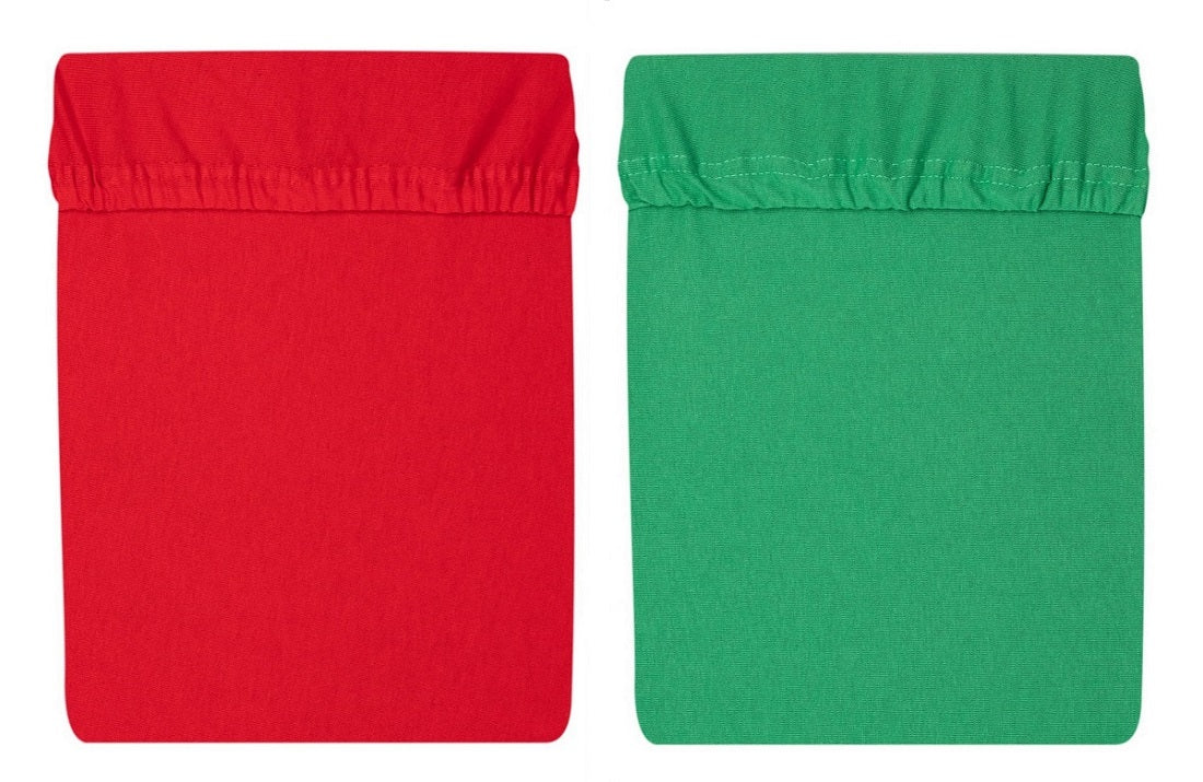 Spannbettlaken aus Jersey 60 × 120 rot grün (2 Stück) - babyhafen.de