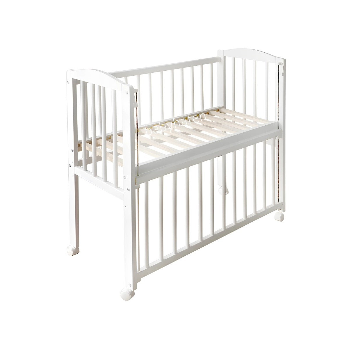 Babyhafen Beistellbett 90x40 Weiß – Komplettset mit Matratze, Rollen & HERZEN-Bettwäsche, boxspring-geeignet - babyhafen.de