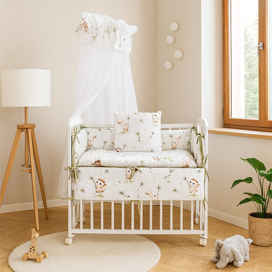 Beistellbett mit Himmel und Kätzchenmotiv – liebevolles Babybett von Babyhafen