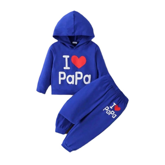 Baby Jogginganzug Blau mit Aufschrift I Love Papa