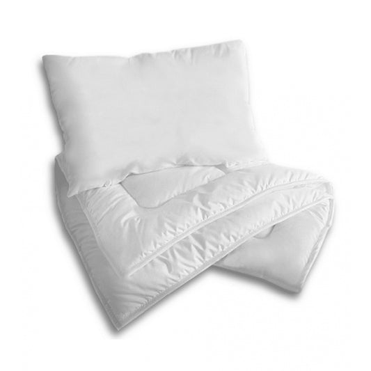 Baby Steppbett Set mit Kissen und Decke in Weiß