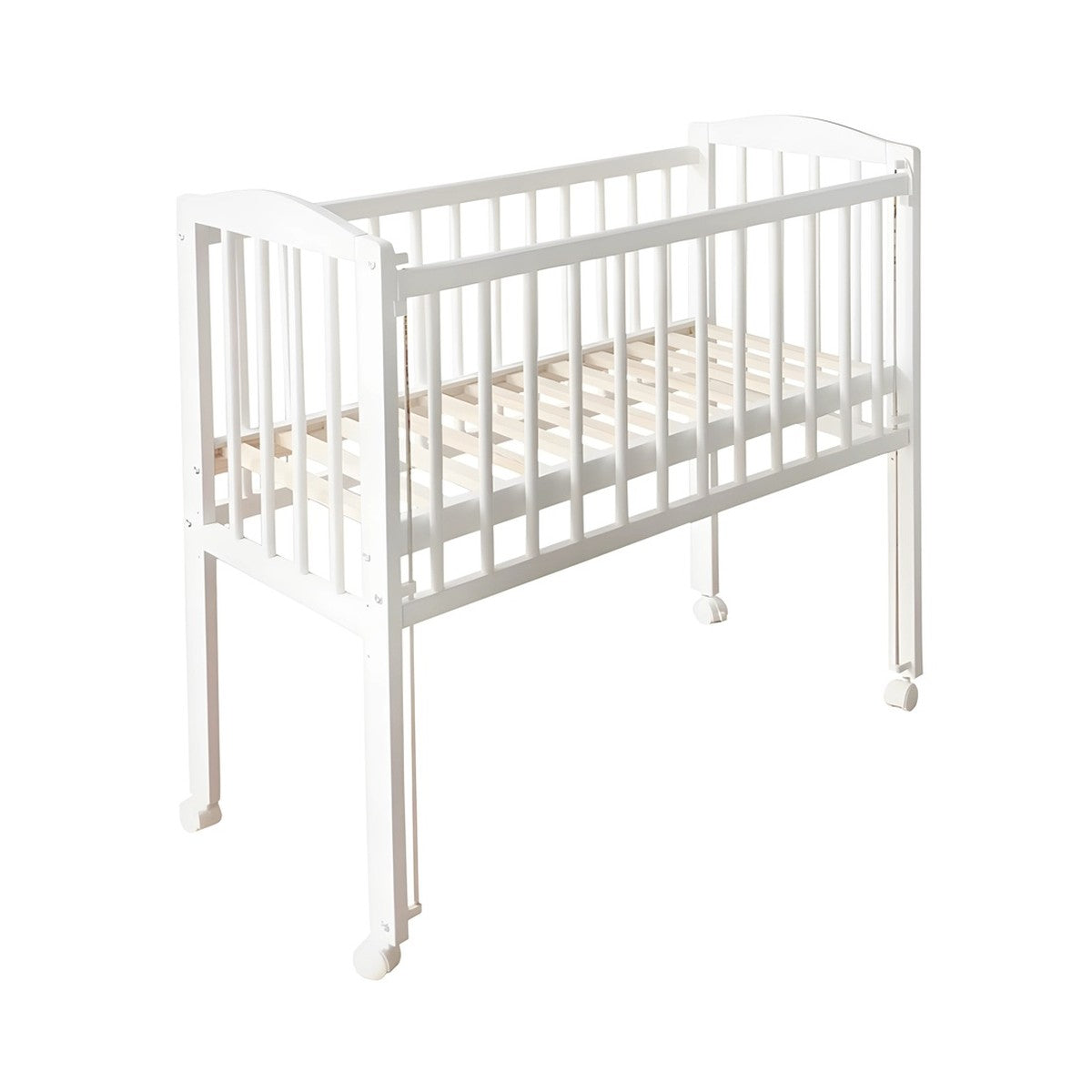 Babybett 90x40 mit Rollen und Matratze – Einrichtungsidee für ein neutrales Babyzimmer