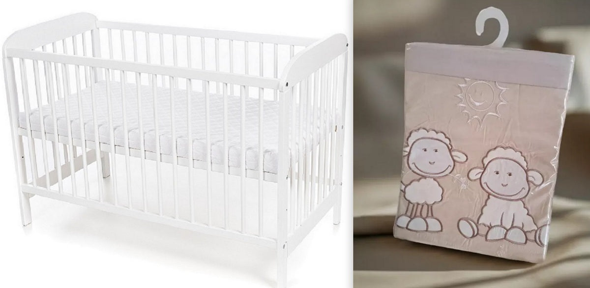 Kinderbett Weiß EMI 60 × 120 Matratze Bezüge - babyhafen.de