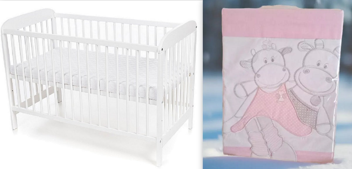 Kinderbett Weiß EMI 60 × 120 Matratze Bezüge - babyhafen.de