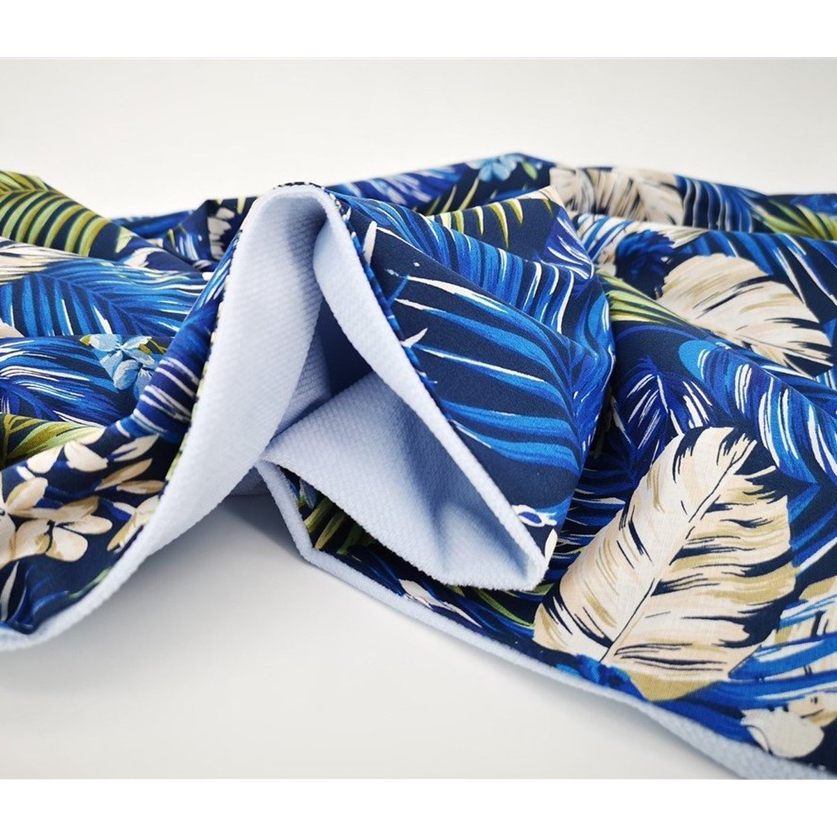 Babydecke Tropisch Blau aus Baumwolle und Samt 75x100 cm