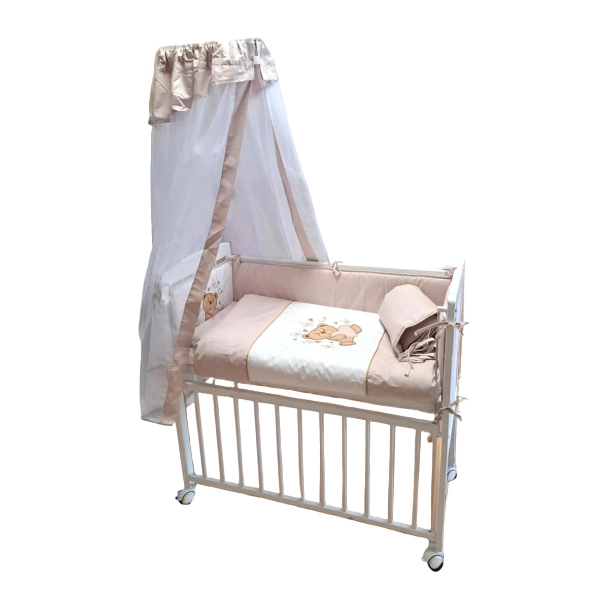 3in1 Beistellbett, weiß Boxspring Modell Knuddelbärchen