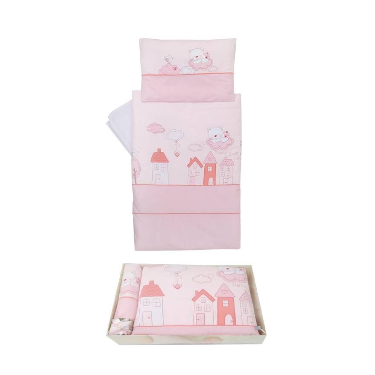 Kinderbett 60x120 komplett Bio MUFFI, rosa