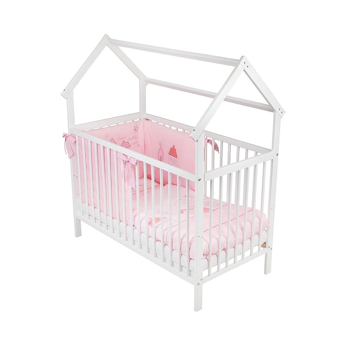 Hausbett Home Sweet Rosa 60x120 Bio Bettset