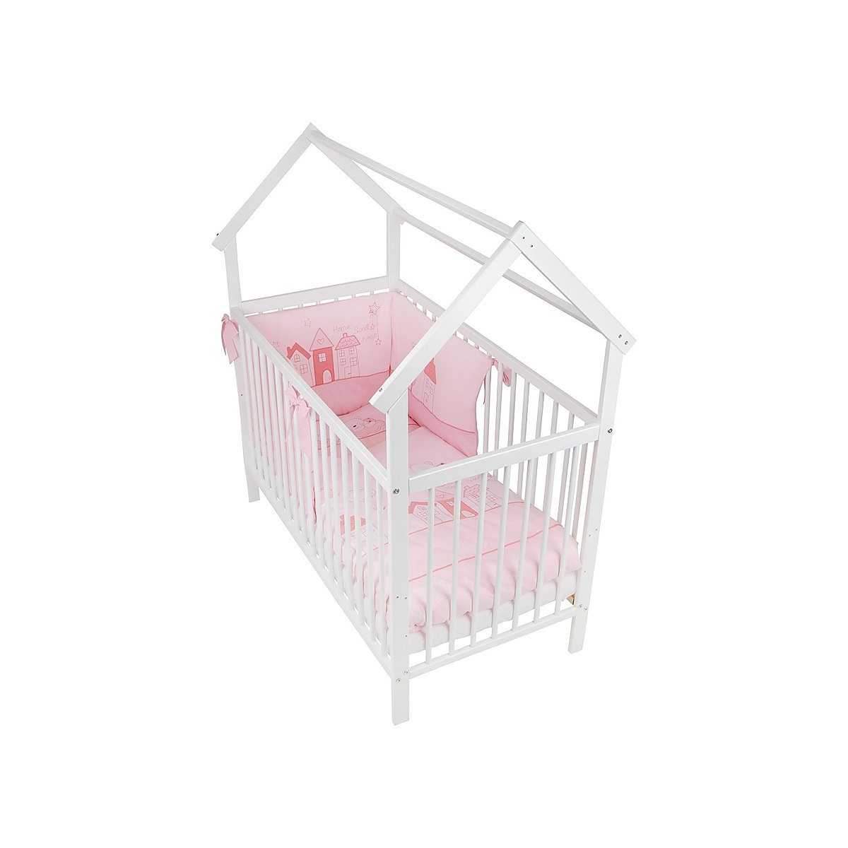 Hausbett Home Sweet Rosa 60x120 Bio Bettset