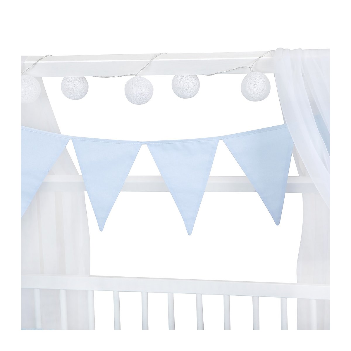 Zubehör Hausbett Baby Blau Girlande und Lichtkette