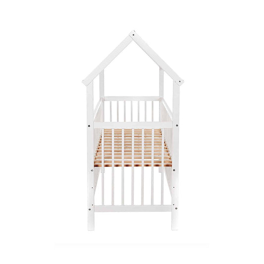 Weißes Kinderbett Hausform 60x120 cm