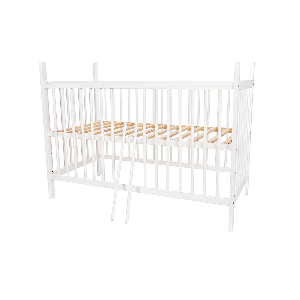 Hausbett 60x120 Weiß mit herausnehmbaren Schlupfsprossen